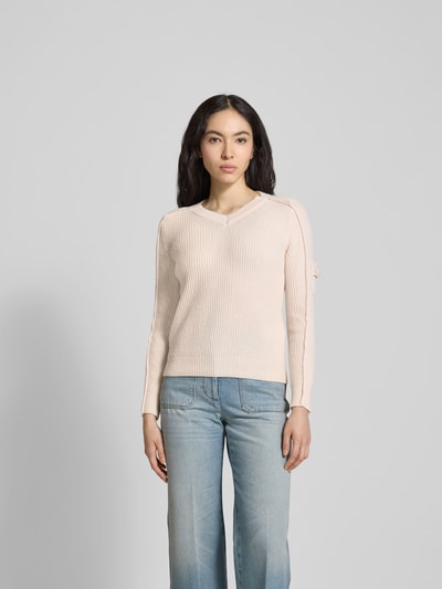 Victoria Beckham Pullover mit gerippten Abschlüssen Hellrosa 4