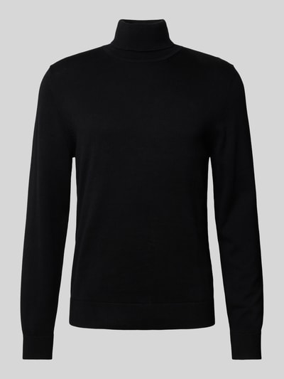 s.Oliver RED LABEL Regular Fit Rollkragenpullover aus Baumwolle mit gerippten Abschlüssen Black 1