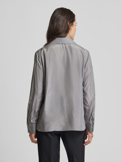 Luisa Cerano Overhemdblouse van pure zijde met deelnaden Zilver - 5