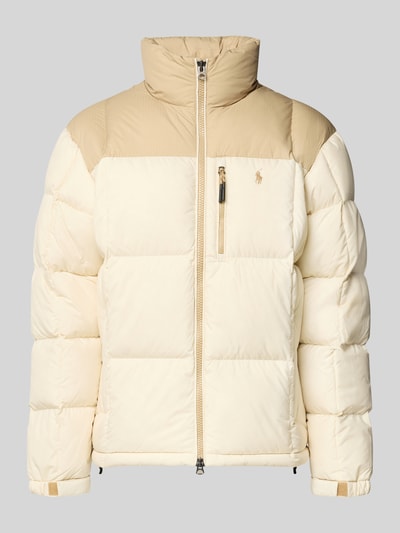 Produktfoto, Regular Fit kurtka puchowa z zamek błyskawiczny dwustronny Model 'GORHAM' od Polo Ralph Lauren, efekt: jednolity kolor, dwukolorowy, stójka, wyhaftowane logo, długi rękaw, elastyczne i regulowane zakończenia, tunel u dołu, kieszeń na piersi, boczne kieszenie na zamek.