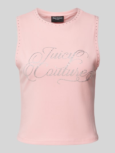 Juicy Couture Top z obszyciem ozdobnymi kamieniami model ‘BLAINE’ Mocnoróżowy 2