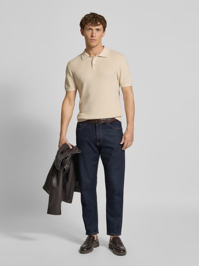 MCNEAL Gebreide polo met korte knoopsluiting Zand - 1