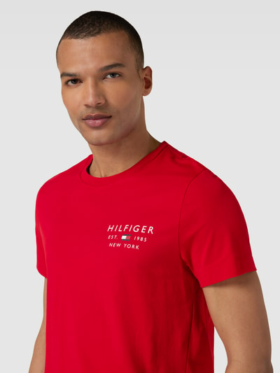 Tommy Hilfiger T-shirt met labelprint Rood - 3