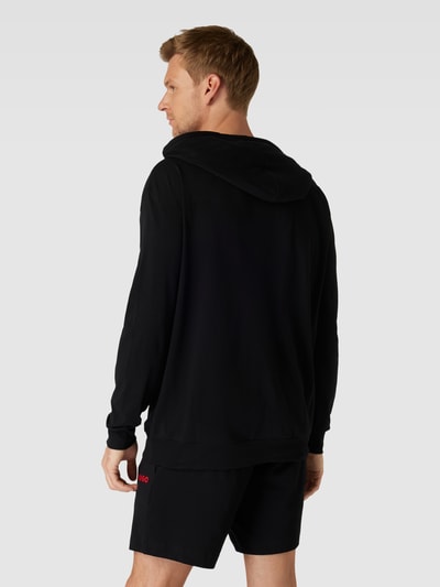 HUGO Hoodie in unifarbenem Design mit Känguru-Tasche Black 5