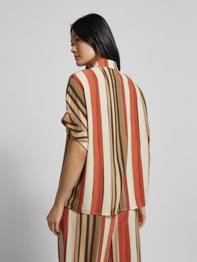 Jake*s Collection Overhemdblouse met blinde knoopsluiting Terracotta - 5