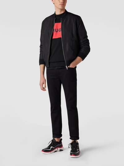 HUGO Sweatshirt mit Label-Print Modell 'Duragol' Black 1