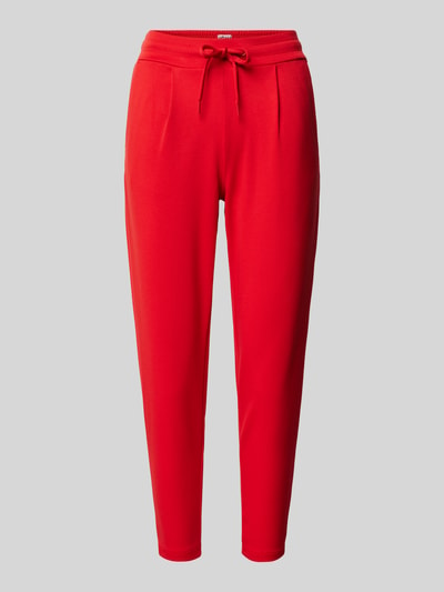 ICHI Slim Fit Bundfaltenhose mit verkürztem Schnitt Modell 'KATE' Rot 1