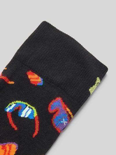 Happy Socks Socken mit Motiv-Stitching Modell 'GLASSES' Black 2