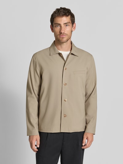 Matinique Kurtka koszulowa o kroju regular fit z mieszanka wiskozy model 'Landen' Khaki 4