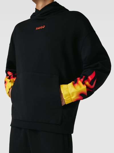 HUGO Hoodie mit Motiv-Print Modell 'Droma' Black 3