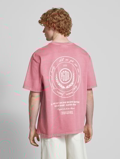 Pegador T-Shirt mit Label-Print Altrosa 5