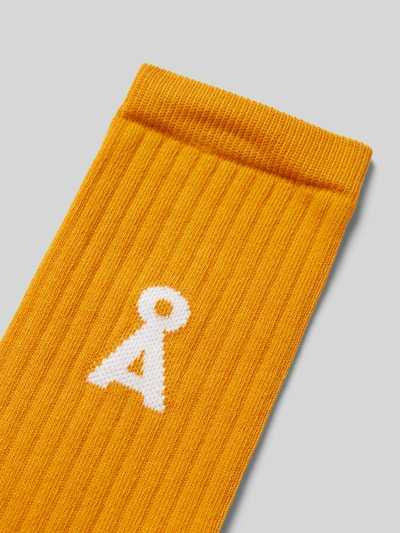 Armedangels Socken mit Logo-Detail Modell 'SAAMUS' Orange 2