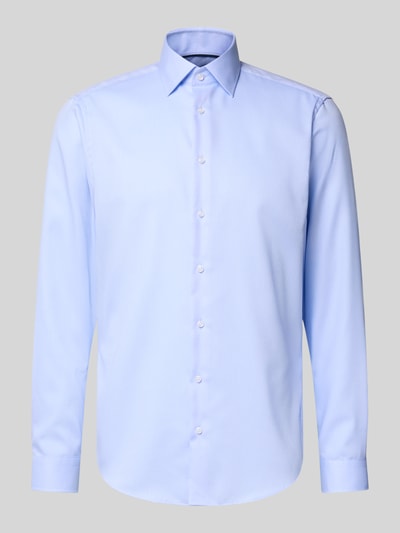 Christian Berg Men Regular Fit Business-Hemd aus reiner Baumwolle mit Kentkragen Bleu 2