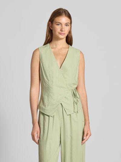 LeGer by Lena Gercke Gilet van viscose met V-hals, model 'Emelie' Rietgroen - 4