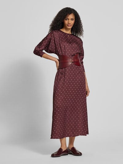 Jake*s Collection Maxi-jurk met druppelvormige hals Aubergine - 1