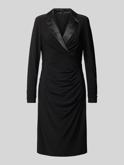 Adrianna Papell Knielanges Cocktailkleid mit Reverskragen Black 2