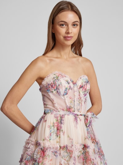 Luxuar Abendkleid mit Rüschen Rosa 3