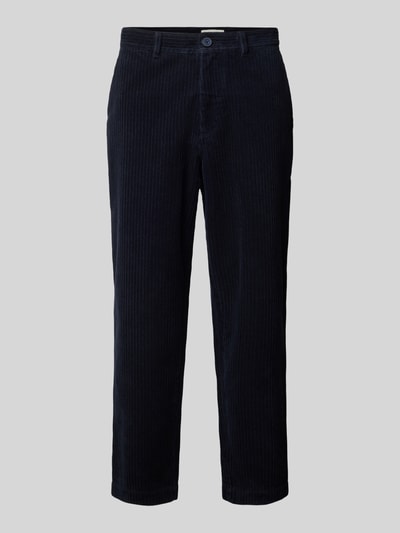 Casual Friday Regular fit corduroy broek met riemlussen, model 'Pepe' Marineblauw - 2