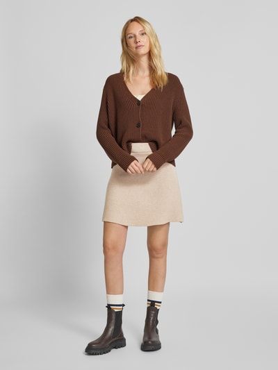 Vero Moda Ausgestellter Mini-Rock mit kurzem Reißverschluss Taupe 1