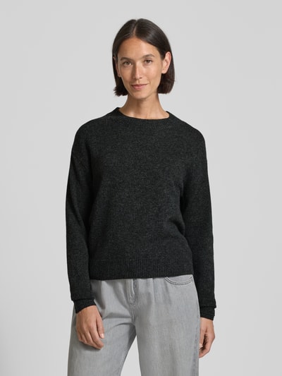 Christian Berg Woman Wollpullover mit Rundhalsausschnitt Anthrazit Melange 4