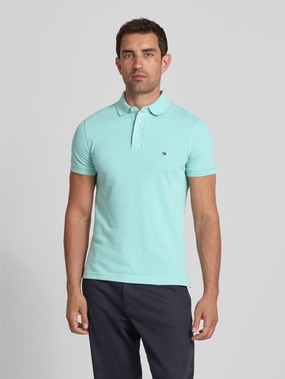 Tommy Hilfiger Slim Fit Poloshirt aus Baumwoll-Elasthan-Mix Helltuerkis 4