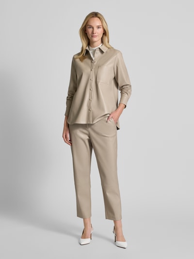 Christian Berg Woman Selection Regular Fit Bluse in Leder-Optik Taupe 1