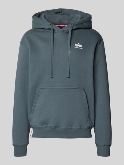 Alpha Industries Hoodie met logo en kangoeroezak Lichtblauw - 2