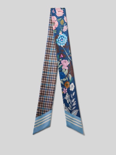 Produktfoto, Tuch aus reiner Seide Modell 'Twilly' von Codello, länglich, floraler Allover-Print in Blau, Rosa, mehrfarbige Muster, weiche Textur