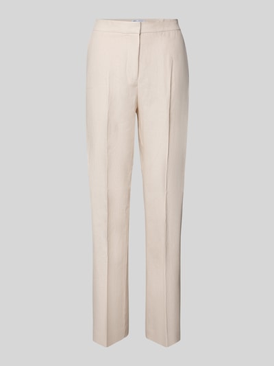 Produktfoto, Stoffhose mit Bügelfalte Modell 'BORELI' von Mango aus Reine Baumwolle, Slim-Fit, Haken- und Reißverschluss, beige Textur