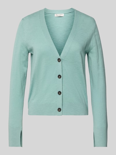 Marc O'Polo Slim Fit Strickjacke aus Baumwoll-Leinen-Mix Mint 2