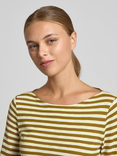 Marc O'Polo Slim Fit Langarmshirt aus reiner Baumwolle Hellgruen 3