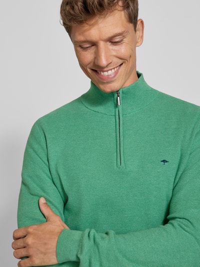 Fynch-Hatton Gebreide pullover met labelstitching Lichtgroen - 3