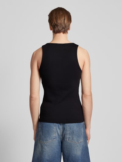 REVIEW Tanktop met labelprint Zwart - 5