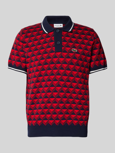 Lacoste Regular Fit Poloshirt mit Allover-Muster Rot 2