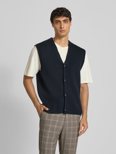 Marc O'Polo Regular fit mouwloos vest van puur katoen Marineblauw - 4