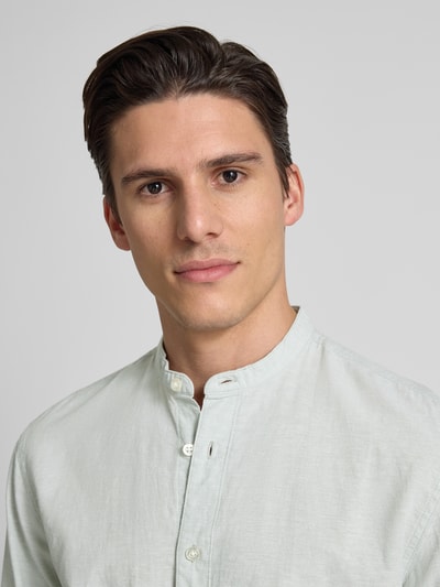 SELECTED HOMME  Regular Fit Freizeithemd aus Baumwoll-Leinen-Mix Modell 'REGNEW' Hellgruen 3
