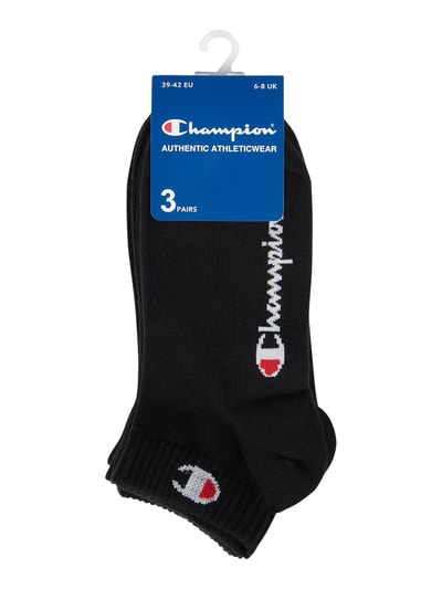 CHAMPION Sokken met labeldetail in een set van 3 paar, model 'Quarter Sock' Zwart - 2