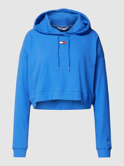 TOMMY HILFIGER Oversized Cropped Hoodie in Ripp-Optik Modell 'HERITAGE' Royal 2