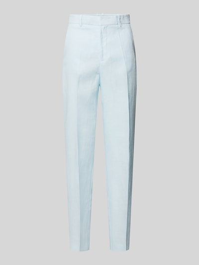 Mango Slim Fit Leinenhose mit Bügelfalten Modell 'BORELI' Hellblau 2