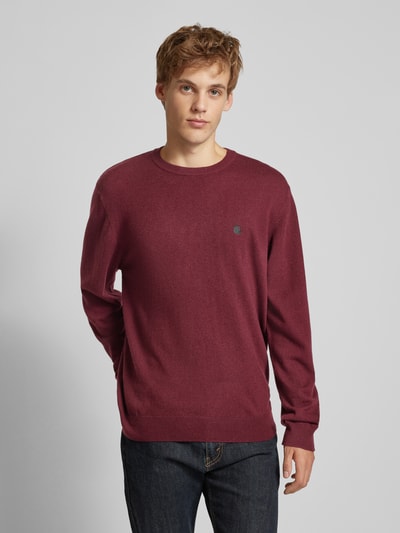 Carhartt Work In Progress Gebreide pullover met labelstitching, model 'MADISON' Bordeaux - 4