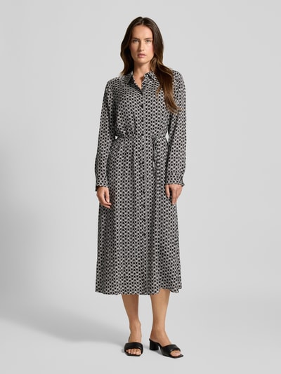 comma Midikleid mit Knopfleiste Black 4