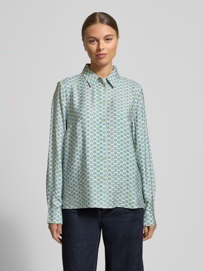 Jake*s Casual Regular Fit Bluse aus Viskose-Mix im Allover-Look Ecru 4