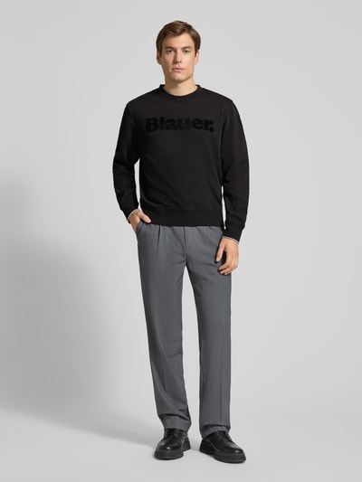 Blauer Usa Sweatshirt mit Label-Print Modell 'Crosby' Black 1