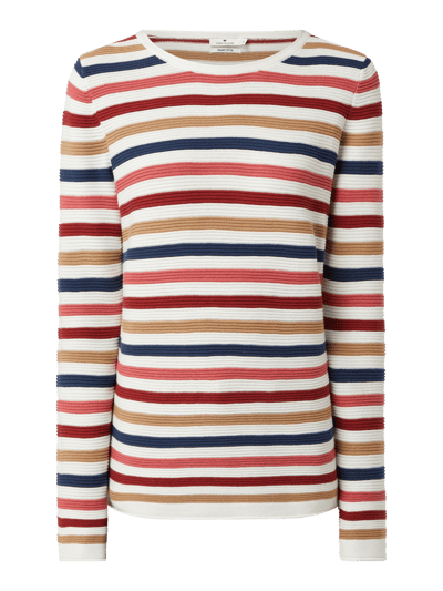 Tom Tailor Pullover mit Rippenstruktur  Weiss 2