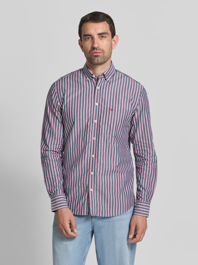 Fynch-Hatton Slim Fit Freizeithemd mit Button-Down-Kragen Aubergine 4