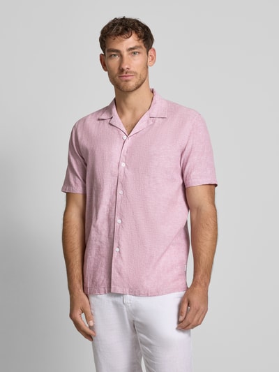 Lindbergh Relaxed fit linnen overhemd met 1/2-mouwen Roze - 4