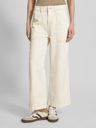 BOSS Orange Wide leg jeans met siernaden, model 'Barby' Wit - 4