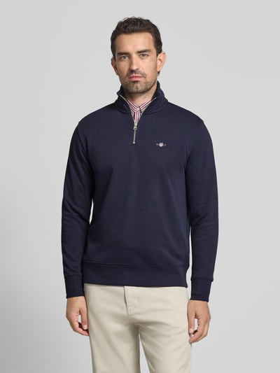 Gant Sweatshirt met opstaande kraag Marineblauw - 4