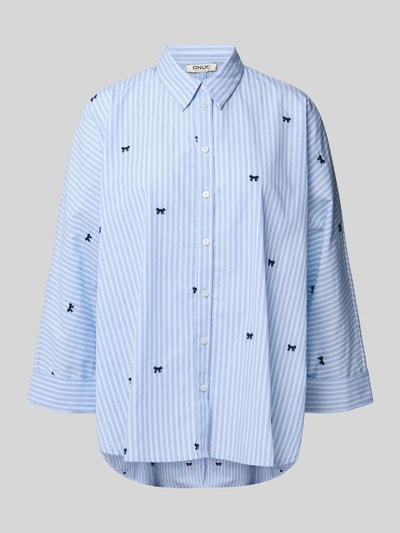 Only Loose Fit Hemdbluse aus reiner Baumwolle Modell 'ZEIDI GRACE' Blau 2