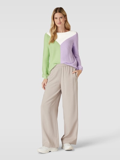 Christian Berg Woman Gebreide pullover in colour-blocking-design Lila gemêleerd - 1